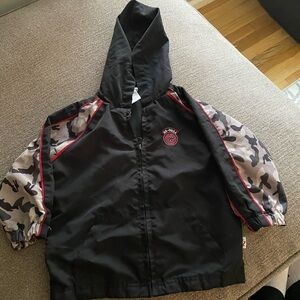 Kids Black and Gray Camouflage Hooded Jacket